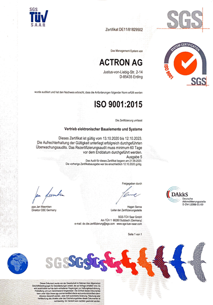 ISO Zertifikat 